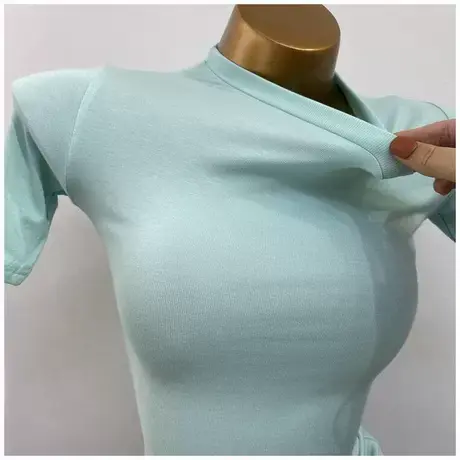 简约基础又好穿！春夏修身短袖T恤女ins百搭纯色弹力打底衫上衣图片