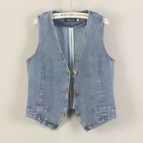 牛仔马甲女2025新款v领怀旧复古无袖背心短款上衣春秋显瘦外搭潮图片