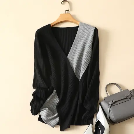 V领毛衣打底衫女士内搭加厚春装2024年新款女装爆款百搭洋气长袖图片