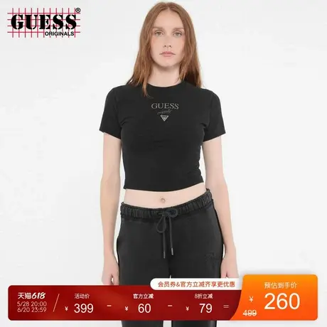 GUESSOriginals女士纯色logo短袖T恤-W4BI05J1314图片