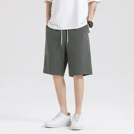 夏季男士纯棉短裤男日系松紧腰家居休闲裤男款运动五分裤薄款透气商品大图