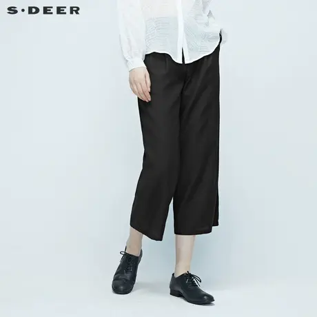 sdeer 圣迪奥 女装基本款阔腿长裤S20280804图片