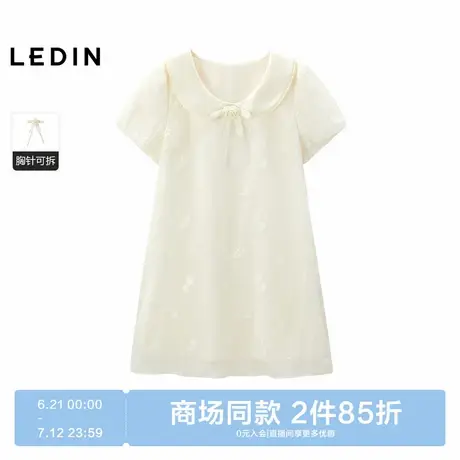 【商场同款】乐町连衣裙2025年夏季新款短袖娃娃领裙子C1FAF2733商品大图