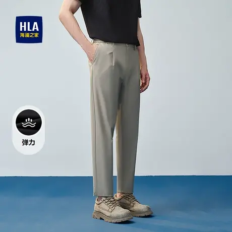 HLA/海澜之家宽松休闲九分裤2025春夏新款弹力中腰锥形裤子男商品大图