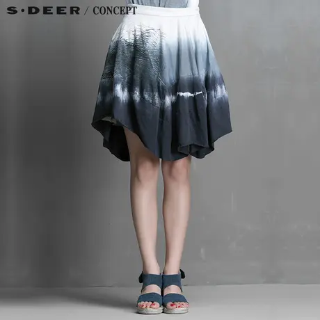 S·DEER＼CONCEPT【新品】圣迪奥女装艺文晕染分割短裙5281320商品大图