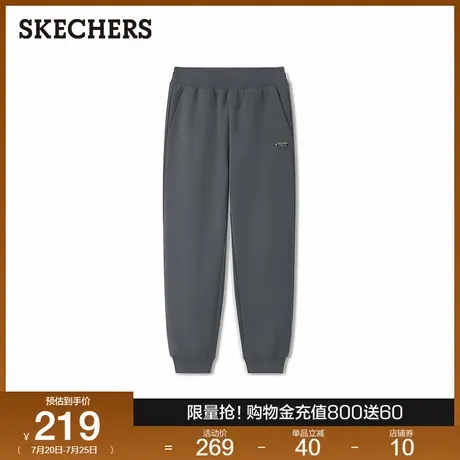 斯凯奇2025新款男士加绒针织长裤舒适保暖束脚裤运动裤跑步户外裤图片