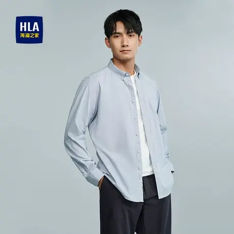 HLA/海澜之家长绒棉长袖休闲衬衫25春秋新纯棉柔软亲肤有型衬衣男商品大图