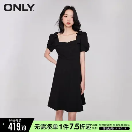 ONLY冬季时尚可爱蝴蝶结名媛风修身连衣裙女商品大图