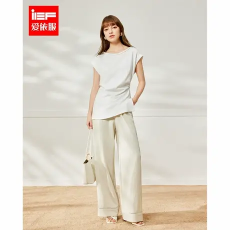 IEF/爱依服上衣2025夏季新款韩版简约通勤气质文艺慵懒风百搭T恤商品大图
