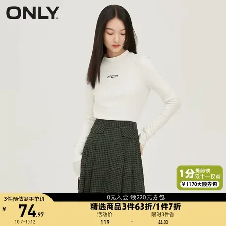 【买5免1】ONLY奥莱夏季复古学院风JK格纹减龄百褶A字显瘦短款半商品大图