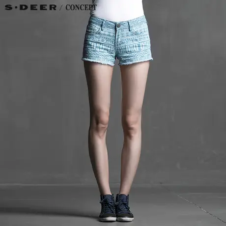 S·DEER＼CONCEPT【新品】圣迪奥正品图腾印花时尚短裤S15280980图片