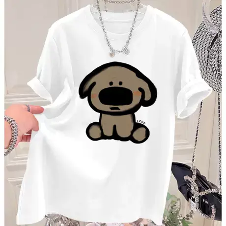 纯棉t恤短袖2025年夏装新款宽松大版上衣小众休闲男女款半袖衣服图片