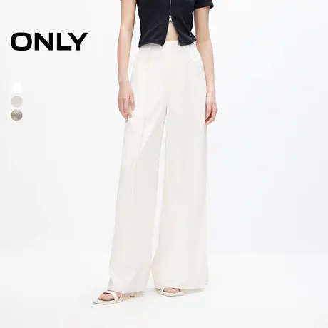 ONLY奥莱夏季简约通勤舒适垂坠宽松直筒裤休闲裤女图片