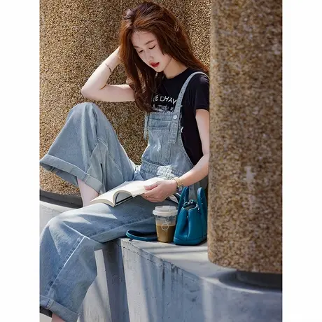 时尚气质夏季牛仔背带裤女士2025年夏季新品百搭时尚裤子商品大图