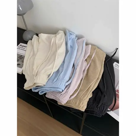 夏季居家外穿休闲运动短裤女韩版洋气减龄高腰宽松阔腿跑步热裤潮商品大图