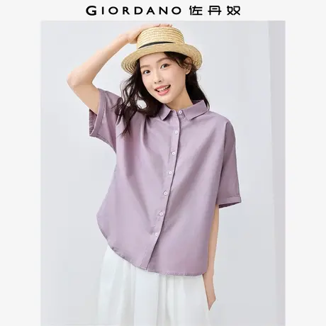 佐丹奴衬衫女装天然棉麻宽松连袖梭织休闲衬衫 13345226商品大图