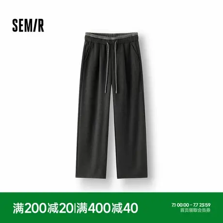 [商场同款]森马休闲裤女加绒阔腿裤2025新款春季慵懒风糯米裤百搭商品大图