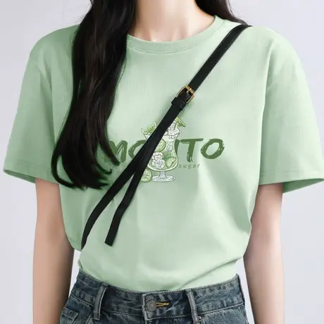 KWV真维斯纯棉短袖t恤女夏2025新款爆款宽松大码女装半袖上衣女夏商品大图