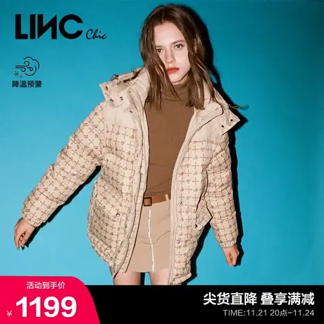 LINC金羽杰羽绒服女冬季复古短款羽绒服外套女秋冬款Y22802285商品大图