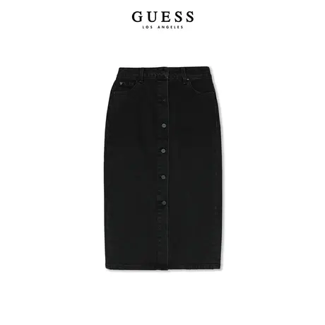 【38上新季】【秀智明星同款】GUESS 女士纽扣前开叉半身裙商品大图