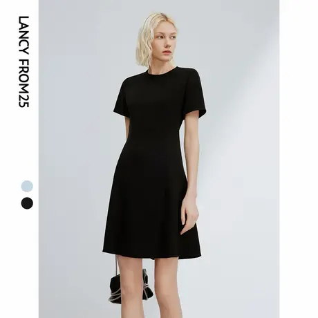 【三醋酸Basic衣橱】朗姿短裙法式中长款黑色连衣裙高级感夏新款商品大图