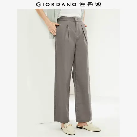 佐丹奴九分裤女装弹力天丝梭织打褶半松紧腰休闲长裤 13424328商品大图