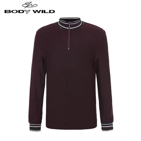 BODY WILD宝迪威德花灰暖阳小立领半拉链长袖ZBN72NW1商品大图