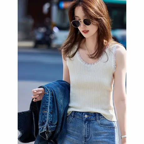 时尚简约休闲夏季吊带T恤女士2025年夏日新品百搭显瘦美背吊带商品大图