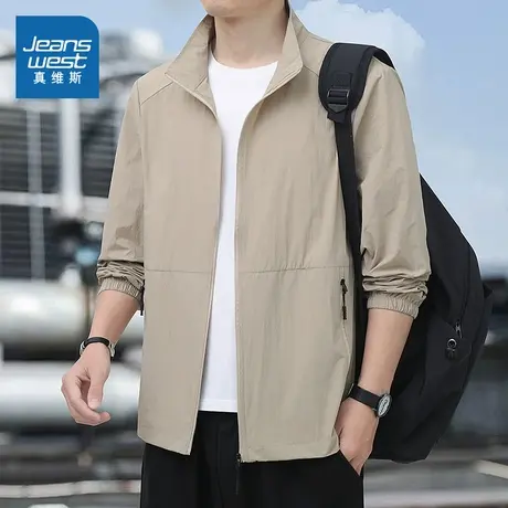 WX真维斯男装 2025夏季新款美式街头潮流纯色时尚日常款男装外套商品大图