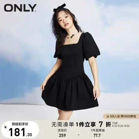 ONLY奥莱春夏时尚甜美泡泡袖短款牛仔连衣裙女商品大图