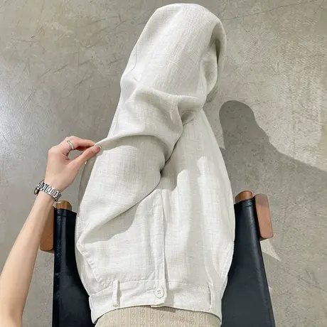 莱赛尔天丝亚麻阔腿裤女夏季薄款高腰宽松垂感直筒冰丝抗皱休闲裤商品大图