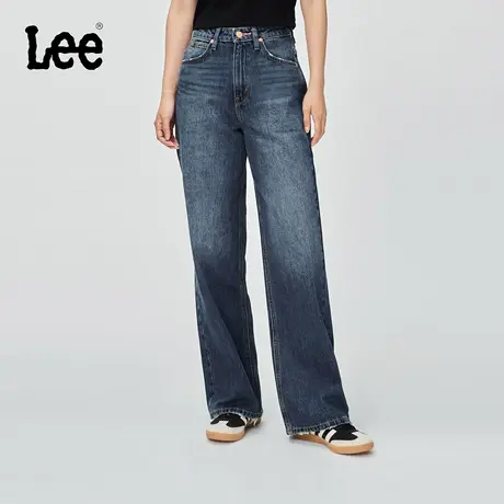 【张凌赫代言】Lee商场同款25早秋新品428舒适直脚深蓝色女牛仔裤商品大图