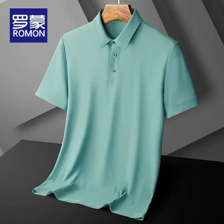 罗蒙冰丝男士短袖t恤夏季薄款2025新款T爸爸翻领速干上衣POLO衫男图片