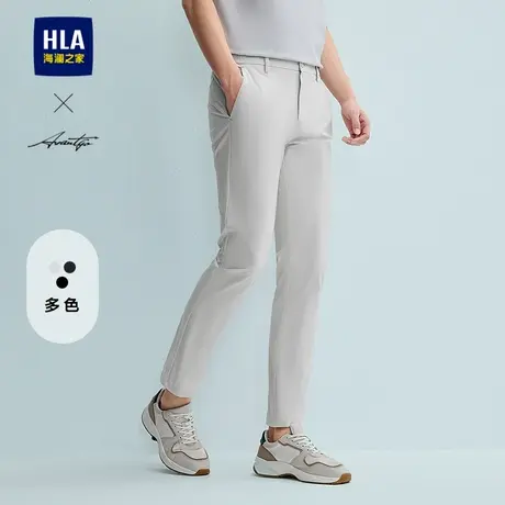 HLA/海澜之家轻商务时尚系列休闲裤25春夏新半松紧腰舒适修身裤男商品大图