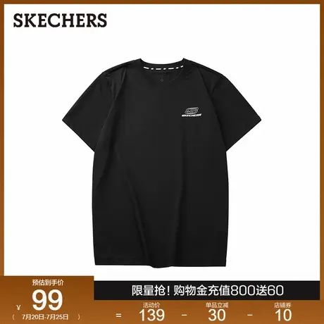 斯凯奇夏季圆领上衣男女同款logo印花短袖t恤运动打底衫时尚百搭图片