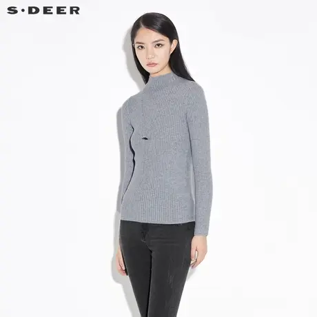 【直播间秒杀专属】sdeer圣迪奥女装半高领打底针织衫S21363542图片