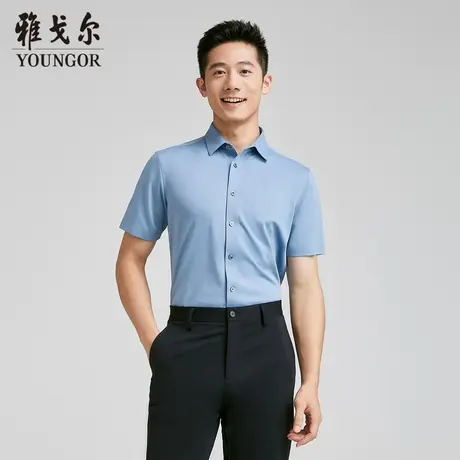【商场同款】雅戈尔男士短袖衬衫夏季新款官方商务休闲短袖衬衫男商品大图