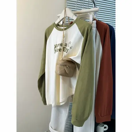 ins超火打底衫女内搭外穿春秋2025新款宽松韩版插肩长袖T恤上衣潮商品大图