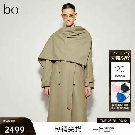 【播奥莱】播商场同款黑标系列长款春秋风衣外套女BDR3FD2328商品大图