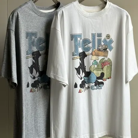 雪花棉减龄卡通字母印花短袖T恤女2025夏季新款韩系薄款宽松上衣图片