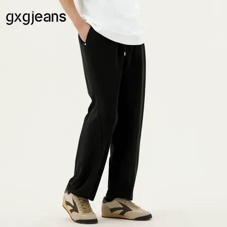 gxg.jeans男装 黑色简约休闲长裤束脚裤宽松男士 25年夏新品图片