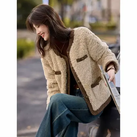 时尚气质羽绒服2024年冬季新款女减龄撞色休闲百搭小香风上衣商品大图