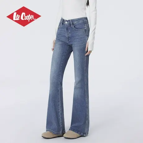 【超模裤】Lee Cooper/李库珀 高级感梨形显瘦高腰直筒微喇牛仔裤商品大图