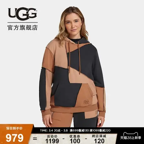 UGG春季男女同款休闲舒适拼接时尚卫衣连帽衫 1154130图片