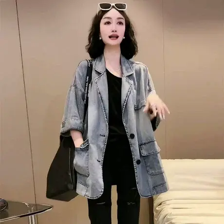 欧货重磅早春夏季2025新款女装时尚牛仔西服外套高级感西装上衣潮商品大图