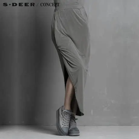 S·DEER＼CONCEPT【新品】圣迪奥专柜正品高开衩松紧长裙5281106商品大图