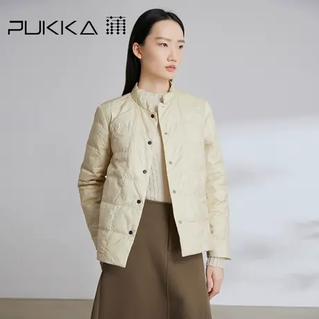 蒲PUKKA 小香风简约轻薄短款羽绒服立领2023秋冬季新款图片