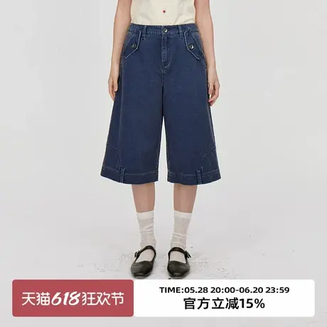 omont蛋挞家复古美式多口袋阔腿工装裤夏季宽松休闲百搭五分短裤商品大图