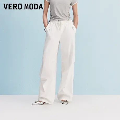 Vero Moda休闲裤女2025秋季新款含棉百搭抽绳宽松工装裤325326003商品大图