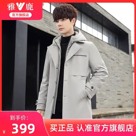 雅鹿官方旗舰店羽绒服男23冬季新款中长款青年派克服风衣保暖外套商品大图